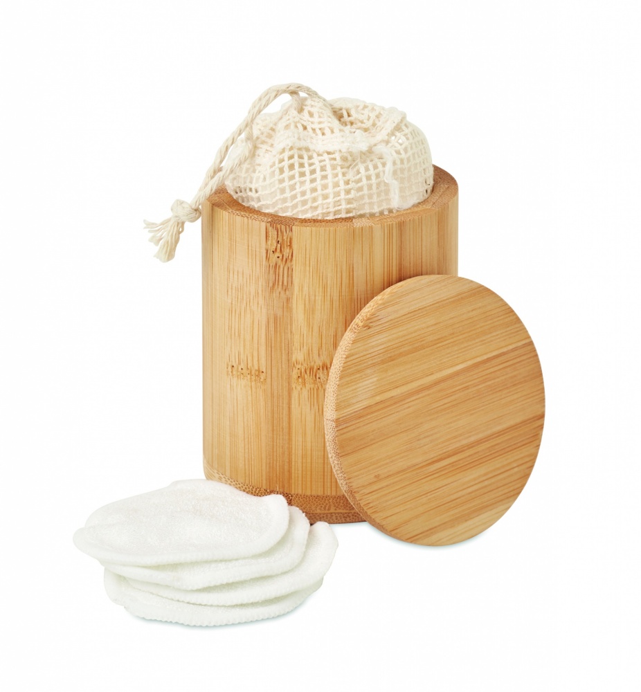 Logo trade promotional items picture of: Bamboo fibre cleansing pad set
