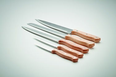 Logo trade promotional merchandise photo of: 5 piece knife set in base