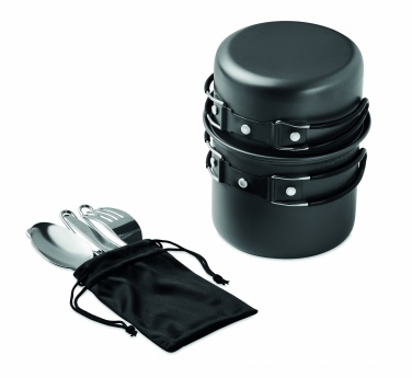Logotrade promotional product image of: 2 camping pots with cutlery