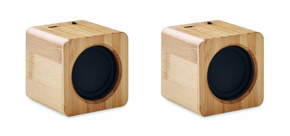Logotrade promotional product image of: Set of Bamboo wireless speaker