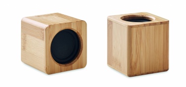 Logo trade advertising products image of: Set of Bamboo wireless speaker