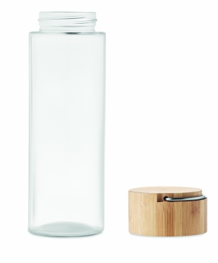 Logotrade promotional gift picture of: Glass bottle 500ml bamboo lid