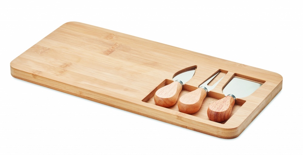 Logotrade corporate gifts photo of: Bamboo Cheese board set Leipzig