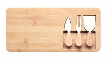 Logo trade promotional gift photo of: Bamboo Cheese board set Leipzig