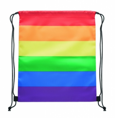 Logo trade promotional items image of: Rainbow RPET drawstring bag