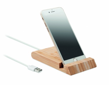 Logo trade promotional product photo of: Bamboo wireless charger  10W ODOS