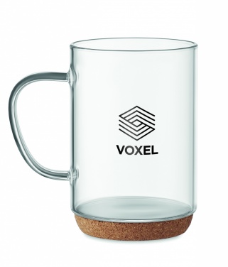 Logotrade promotional items photo of: Glass mug 400ml with cork base