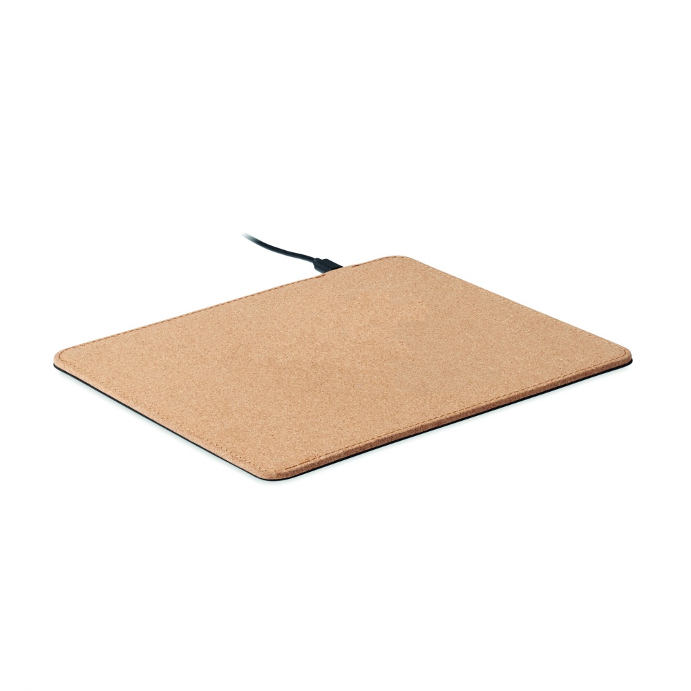 Logotrade promotional gift picture of: Cork mouse mat charger 15W