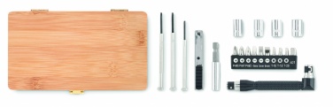 Logotrade promotional merchandise picture of: 21 pcs tool set in bamboo case