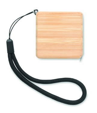 Logo trade promotional giveaways picture of: Measuring tape in bamboo 1m