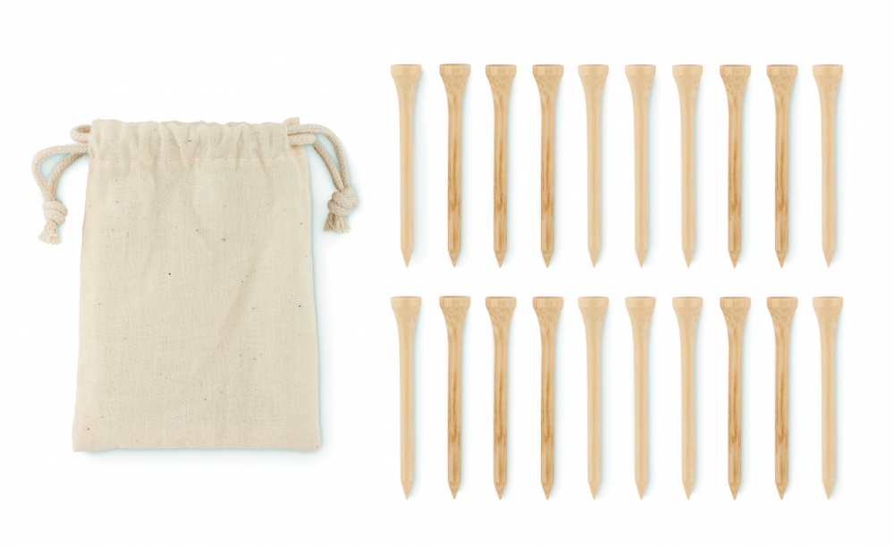 Logo trade promotional items image of: 20 bamboo golf tees set