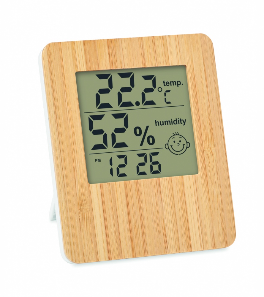 Logotrade promotional gift picture of: Bamboo weather station