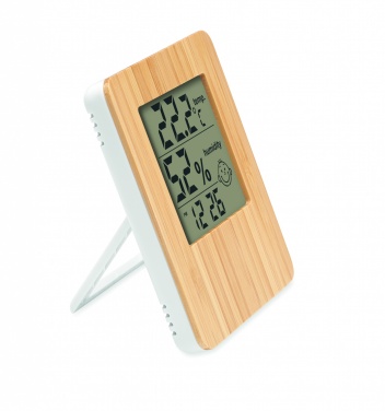 Logo trade promotional giveaways picture of: Bamboo weather station
