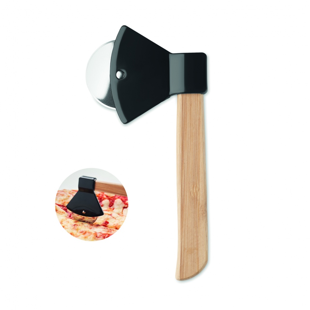 Logo trade promotional giveaway photo of: Pizza cutter bamboo handle