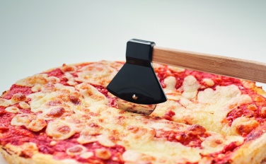 Logo trade promotional giveaways image of: Pizza cutter bamboo handle