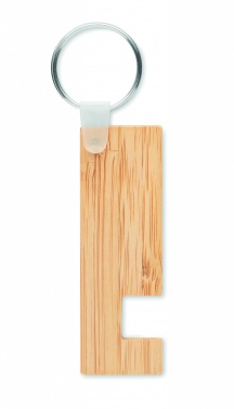 Logo trade promotional items picture of: Bamboo stand and key ring Savonlinna