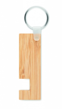 Logo trade promotional items picture of: Bamboo stand and key ring Savonlinna
