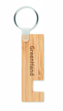 Logo trade corporate gifts image of: Bamboo stand and key ring Savonlinna