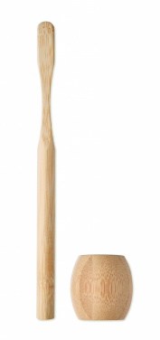 Logotrade promotional item image of: Bamboo tooth brush with stand