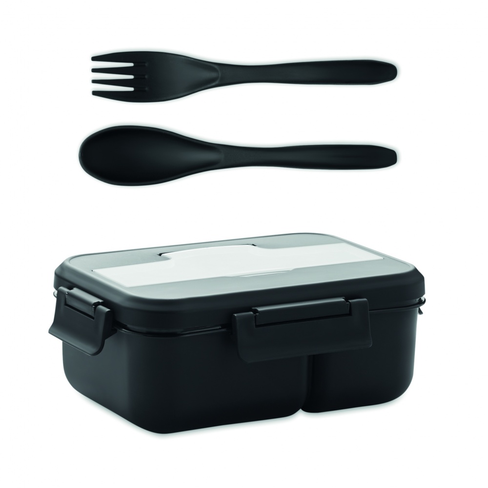 Logo trade promotional item photo of: Lunch box with cutlery in PP