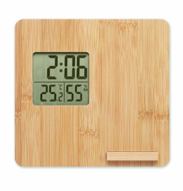 Logotrade corporate gift picture of: Bamboo weather station 10W