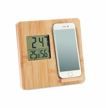 Logotrade promotional gift image of: Bamboo weather station 10W