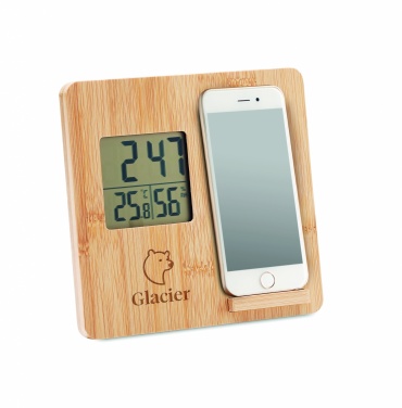 Logo trade promotional merchandise picture of: Bamboo weather station 10W