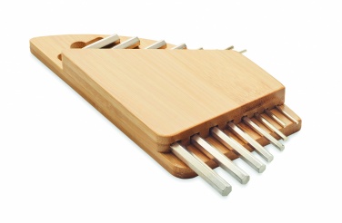 Logotrade promotional products photo of: Hex key set in bamboo