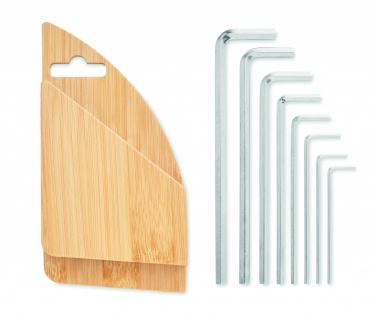 Logotrade promotional products photo of: Hex key set in bamboo