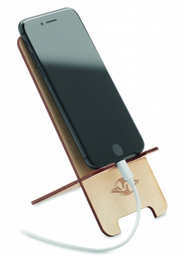Logo trade business gifts image of: Birch Wood phone stand