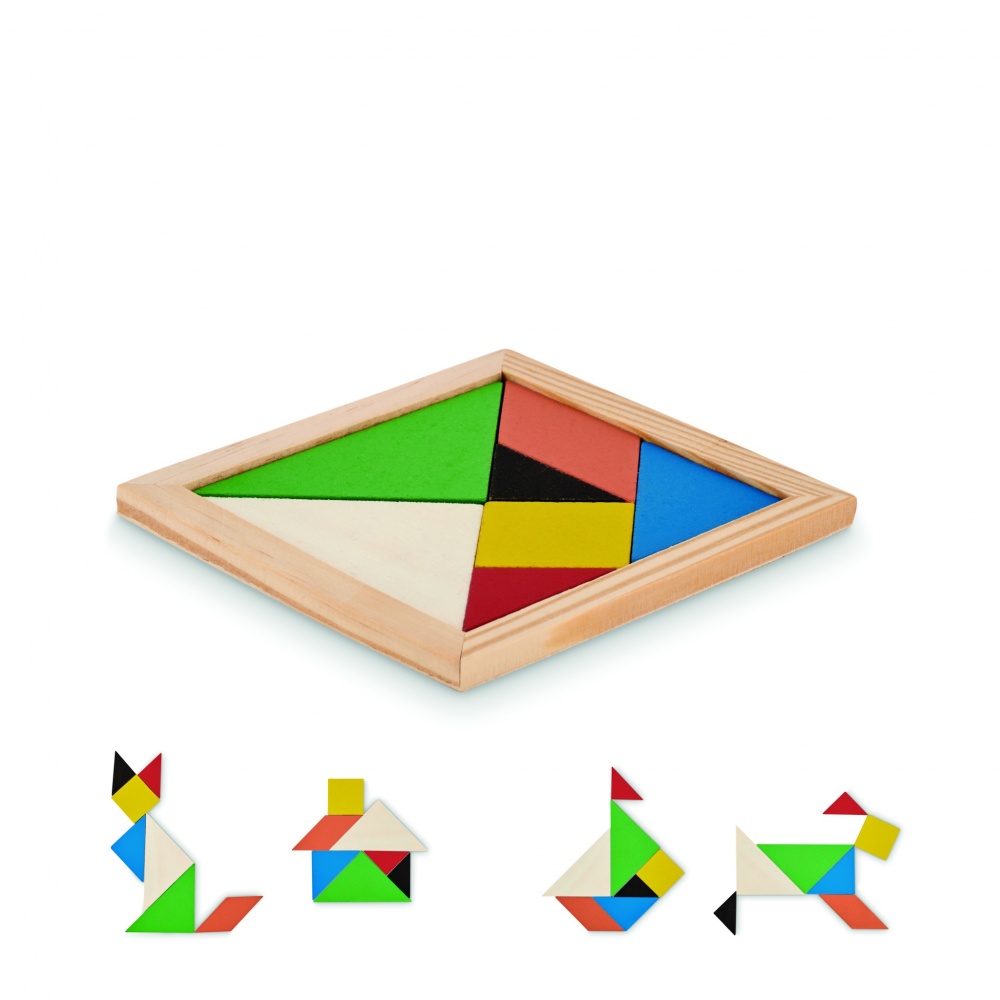 Logo trade advertising products image of: Tangram puzzle in wood