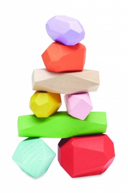 Logo trade promotional giveaway photo of: 8 stacking wood rocks in pouch