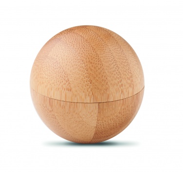 Logo trade promotional products image of: Lip balm in round bamboo case