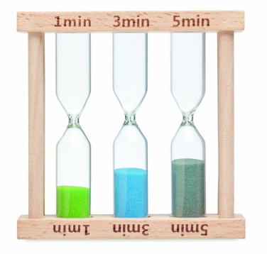 Logotrade promotional merchandise picture of: Set of 3 wooden sand timer