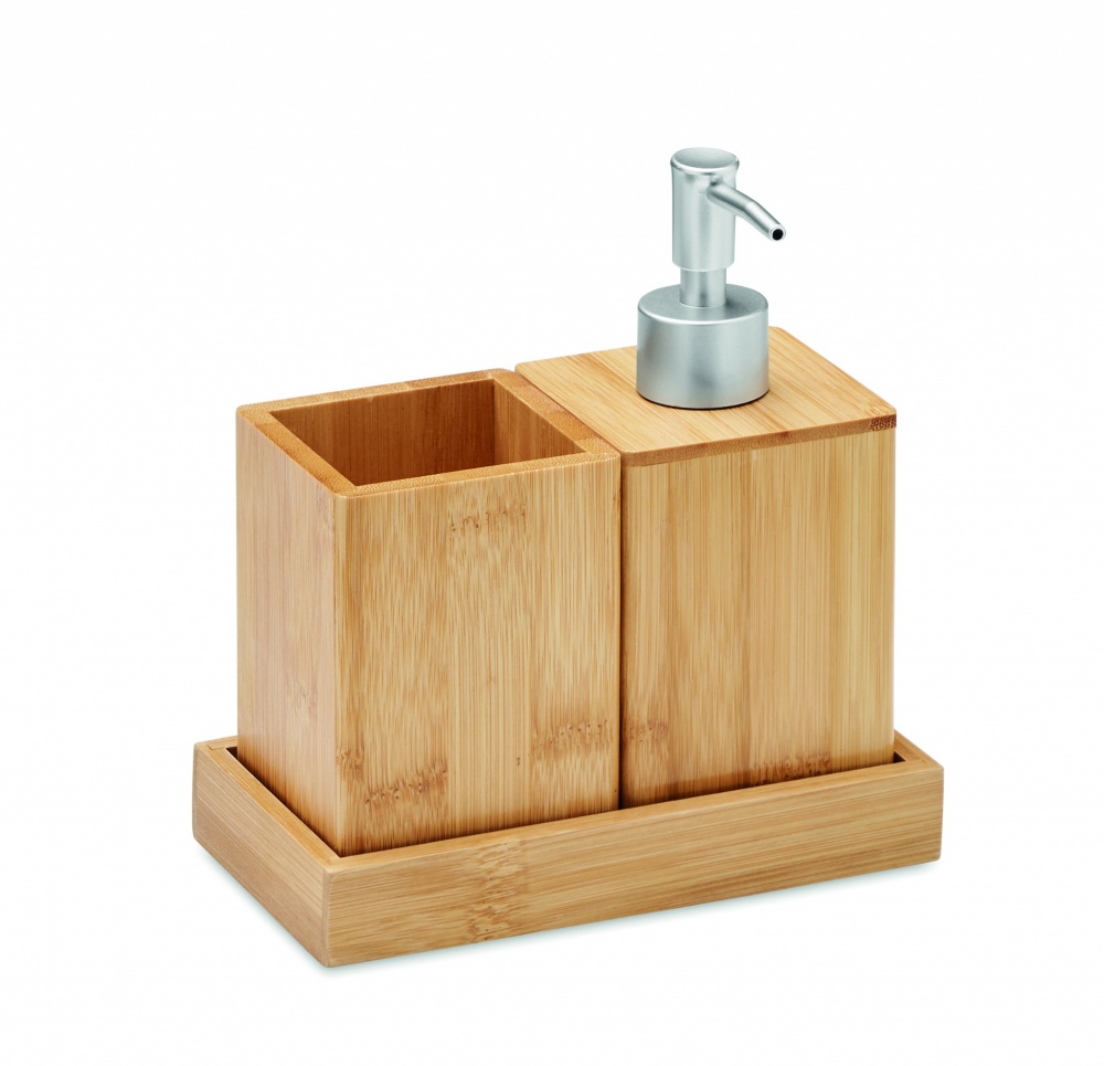 Logo trade promotional products picture of: 3 piece bath set in bamboo