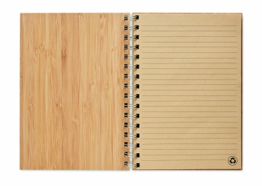 Logo trade promotional giveaway photo of: A5 ring bound Bamboo notebook