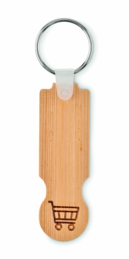 Logotrade promotional product image of: Bamboo euro token key ring Rauma