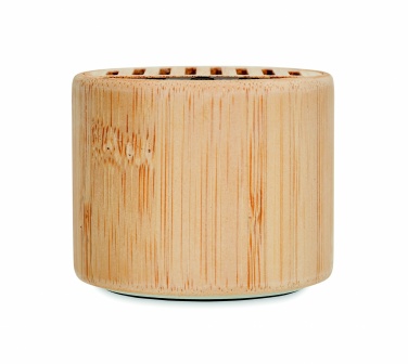 Logotrade corporate gifts photo of: Round bamboo wireless speaker