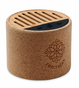 Logotrade promotional gift image of: Round cork wireless speaker