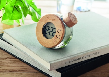 Logo trade promotional products picture of: Water powered bamboo LCD clock