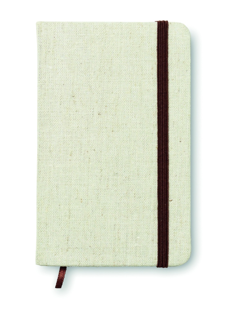 Logo trade promotional merchandise image of: A6 canvas notebook lined