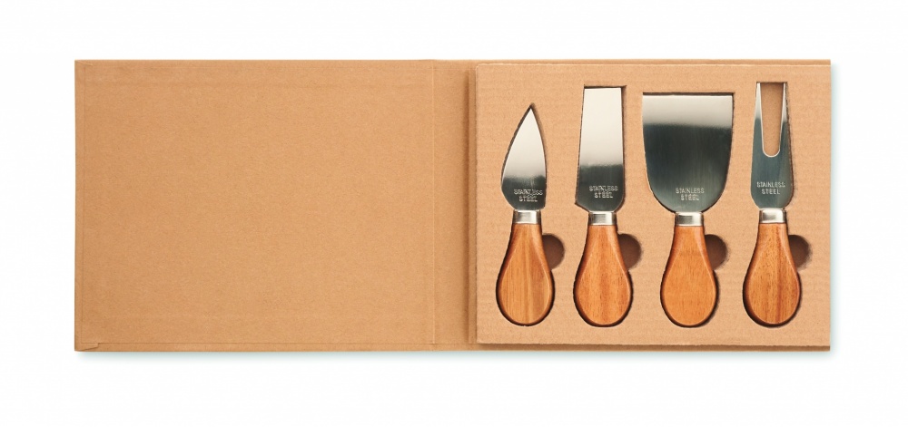 Logo trade promotional giveaway photo of: Set of 4 cheese knives