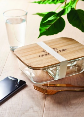 Logotrade promotional merchandise photo of: Glass lunch box with bamboo lid