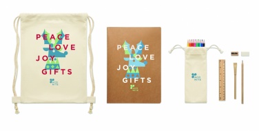 Logo trade promotional gifts image of: Kids drawing set in drawstring