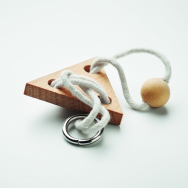 Logo trade promotional giveaways image of: Wooden brain teaser triangle