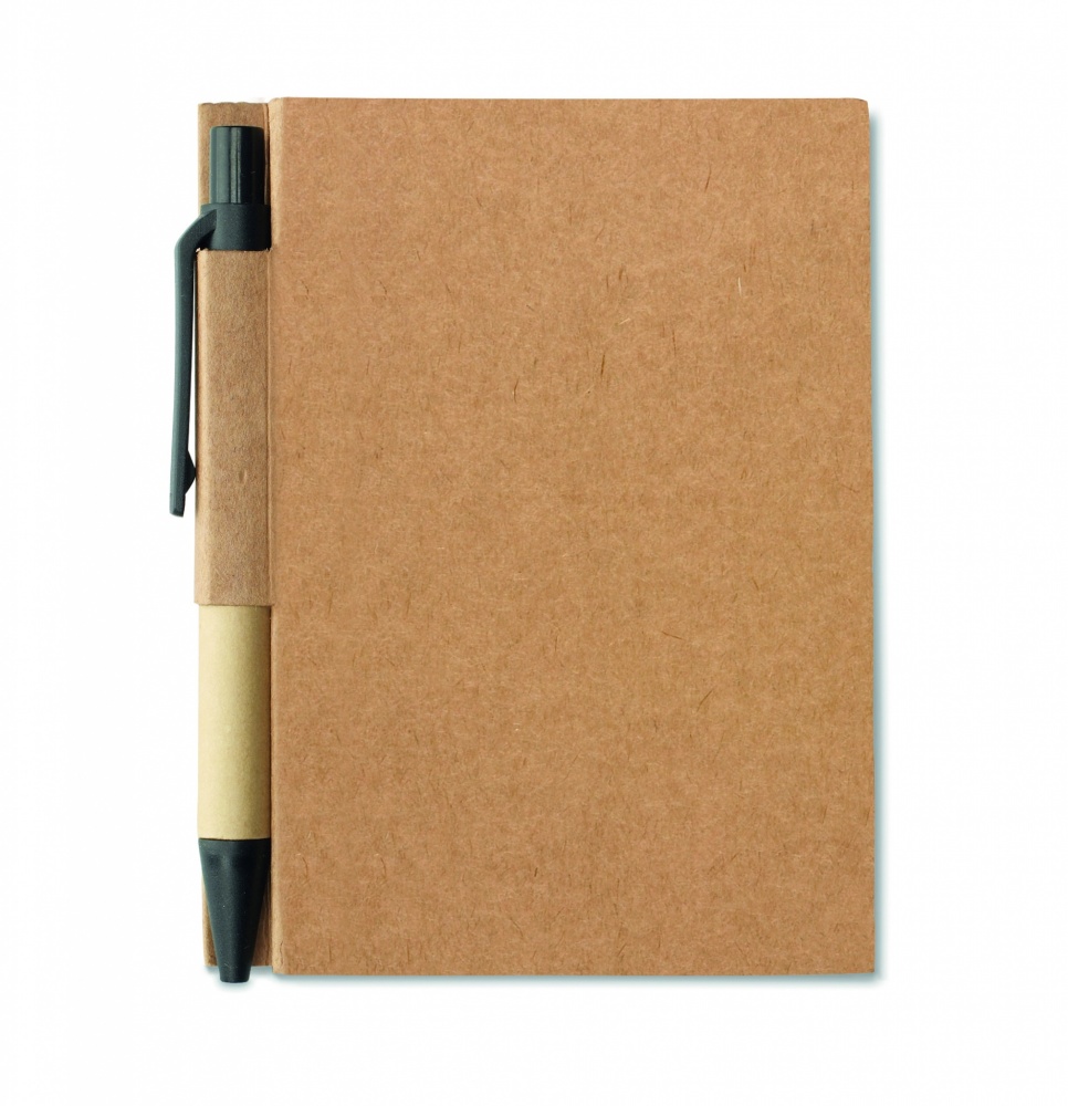 Logo trade promotional giveaways image of: Recycled notebook with pen