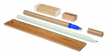 Logo trade promotional giveaway photo of: Stationary set in cotton pouch