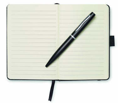 Logo trade promotional giveaway photo of: A6 notebook with pen 72 lined