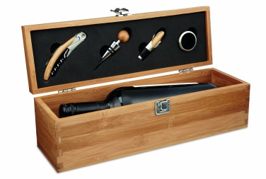 Logo trade corporate gifts picture of: Wine set in bamboo box