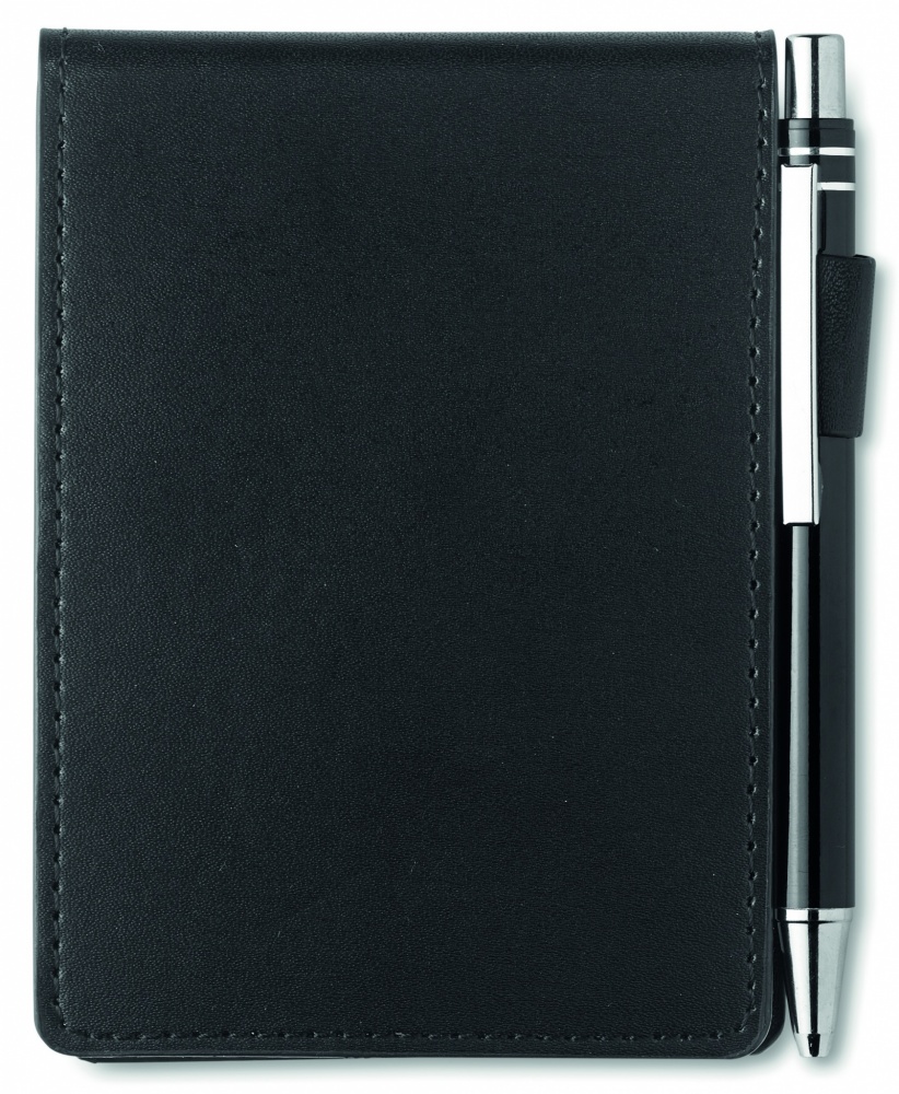 Logo trade corporate gifts picture of: A7 notepad in PU pouch w/pen